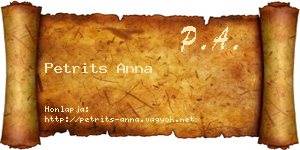 Petrits Anna névjegykártya